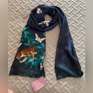 Ted Baker silk flowy scarf tiger print